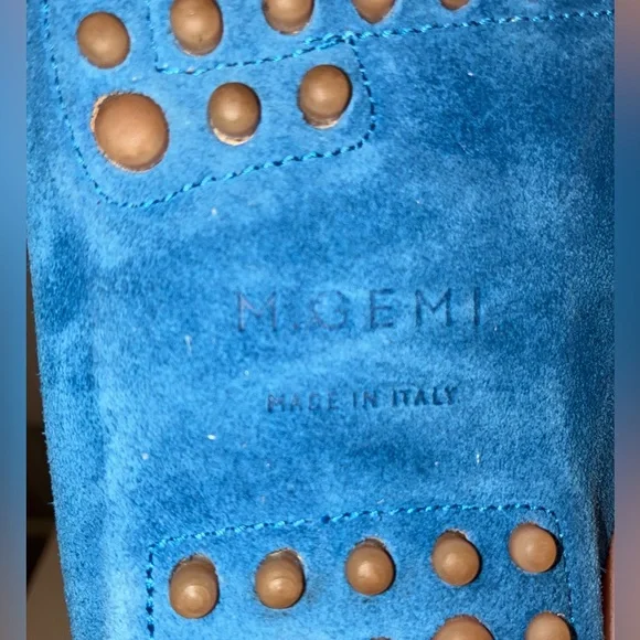 M.Gemi blue soft suede driving moccasins sz9.5 - Picture 9 of 10